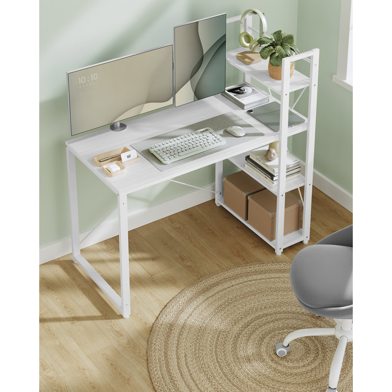 Citlali Writing Desk, Maple White, White