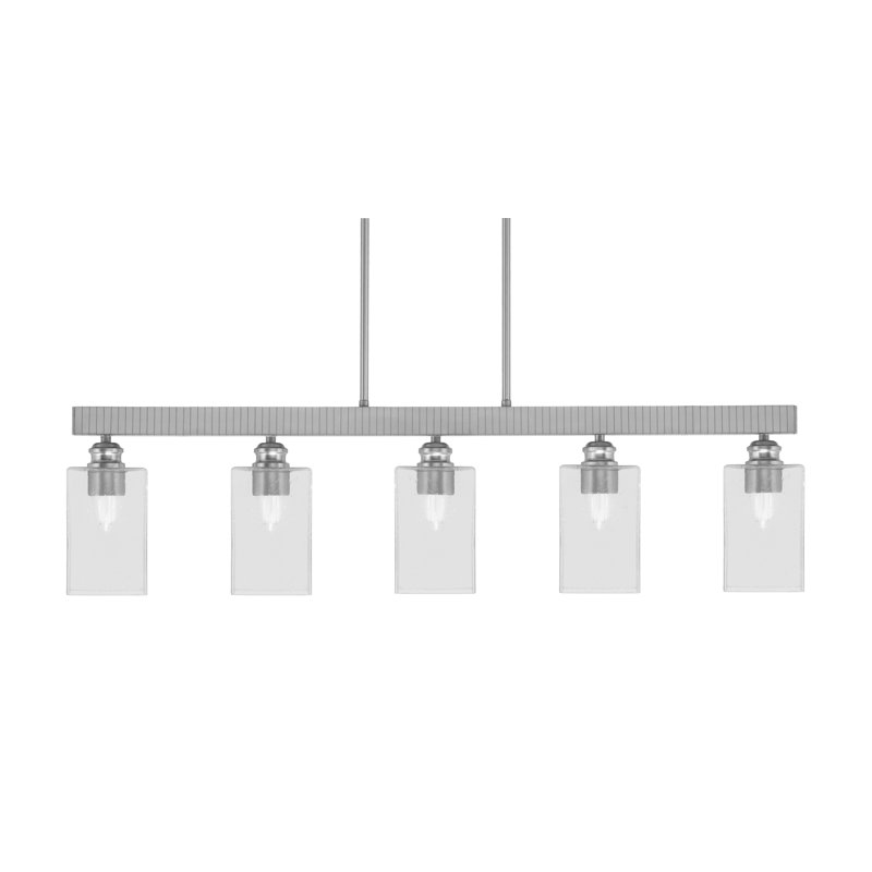 Edge 5 Light Bar Shown With 4" Square Clear Bubble Glass, Espresso