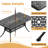 5-Piece 58.27"L 34.68"W Rectangular Table Cast Aluminum Outdoor Dining Set with Umbrella Hole and Brown Cushions