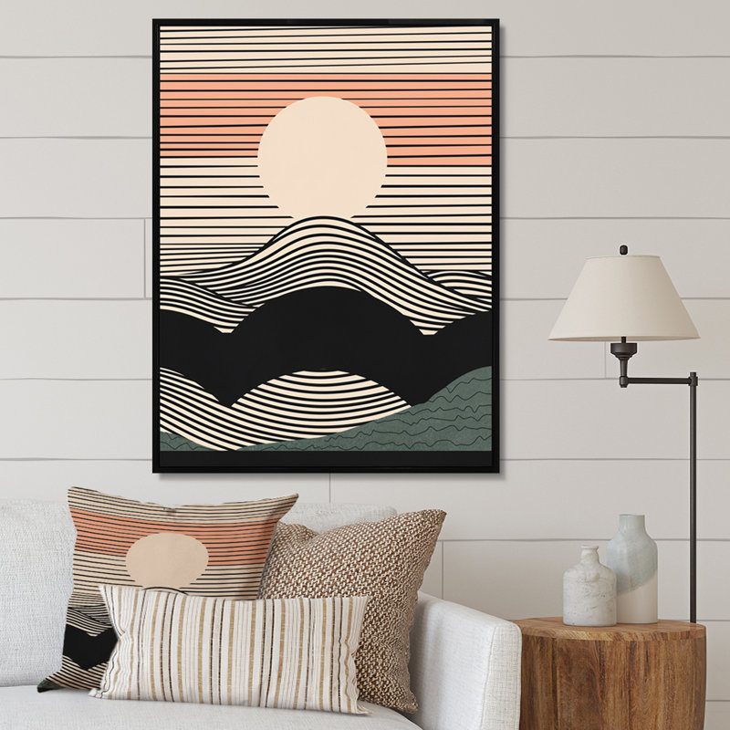 " Simple Horizon II ", Black Floater Framed, 40" H x 30" W x 1.5" D