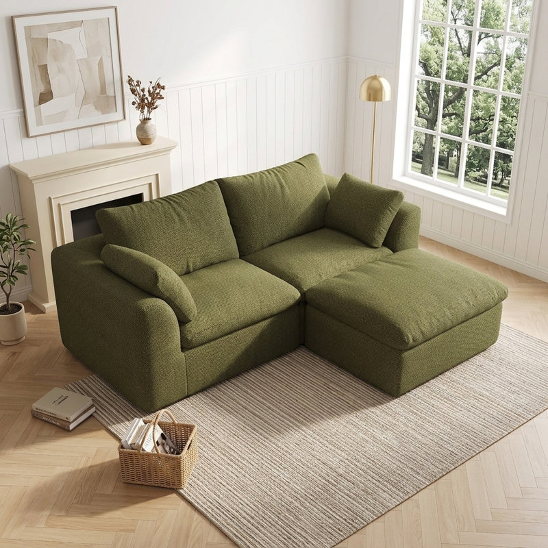 Upholstered 68.9 " Linen Sectional