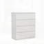 Commode 4 tiroirs, commode de rangement moderne avec conception sans poignée pour l'organisation de la chambre à coucher et du salon