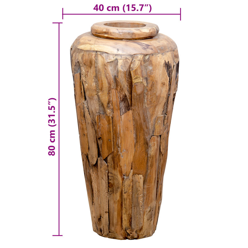 Anzavia Handmade Wood Floor Vase