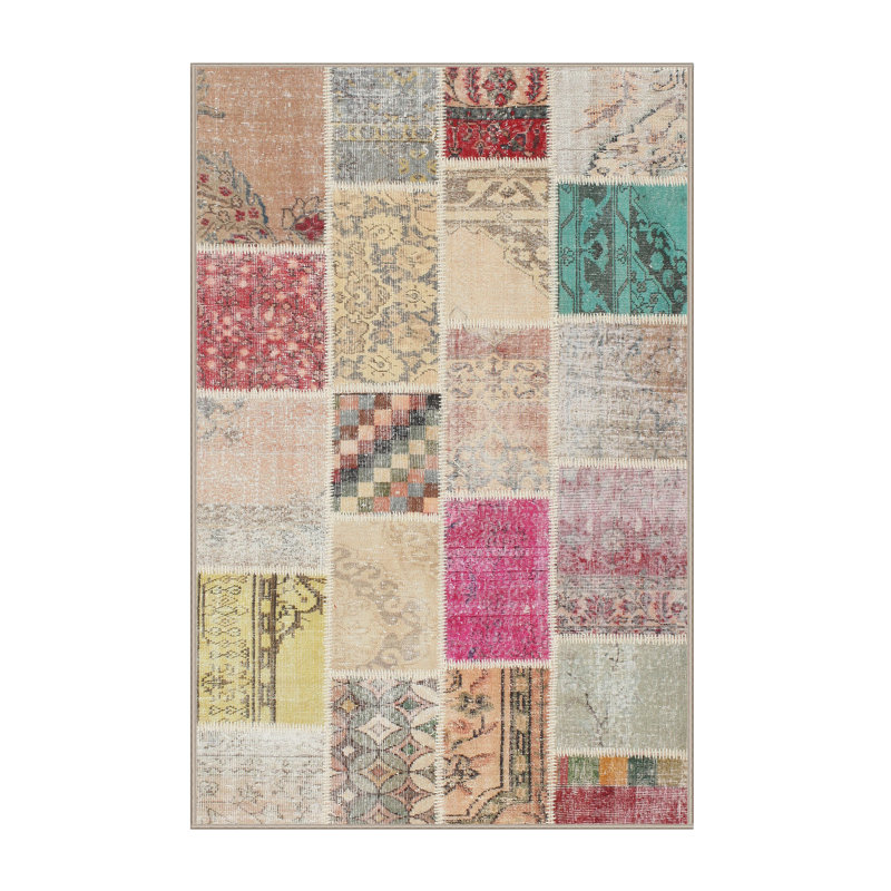 Tapis gris/beige/brun contemporain, Rectangle 3 pi x 5 pi