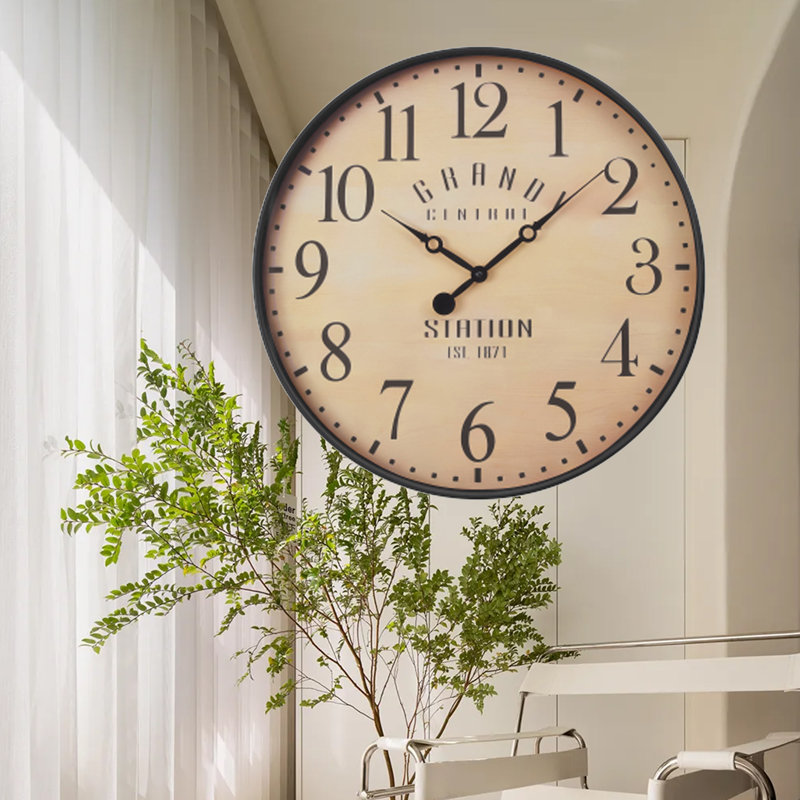 Horloge murale vintage 20 pouces, horloge décorative à piles pour la maison