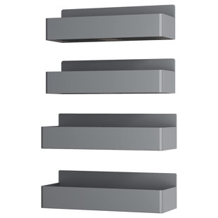  4Pcs Magnetic Refrigerator Spice Rack,Plastic,No-Punch Storage Shelves