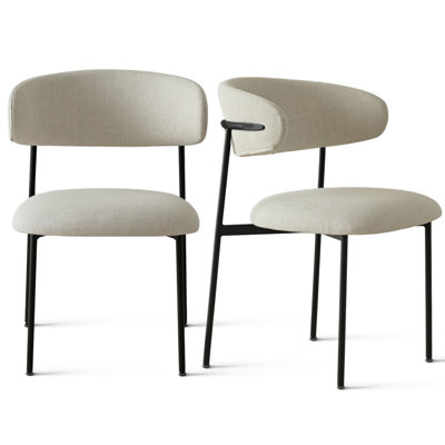 Upholstered Dining Chair With Metal Legs