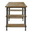Bureau industriel avec 4 tablettes ouvertes - Table de bureau rustique en bois massif et métal | Idée de cadeau