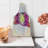 Ambesonne Pink Tempered Glass Cutting Board Retro Digital Robot Cat Pink Fuchsia
