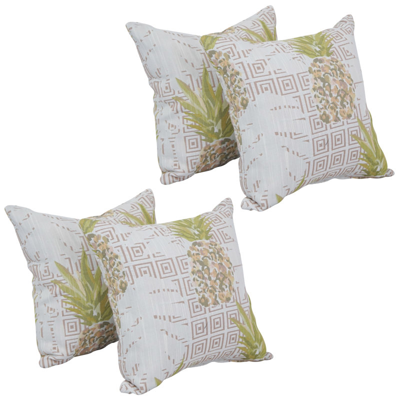 Coussins décoratifs en jacquard 17 po avec insertions (ensemble de 4)