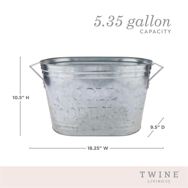 Country Home™ Cold Drinks Galvanized Metal Tub