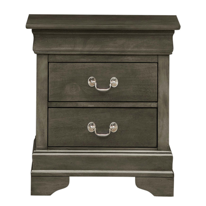 Charming Traditional Nightstand, Gray