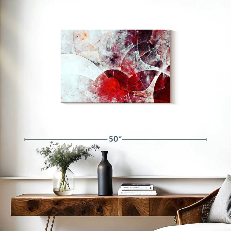 Avery - abstrait numérique rouge, H 20 po x l 30 po
