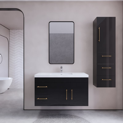 Ensemble de meuble-lavabo simple mural 42 po Dessens