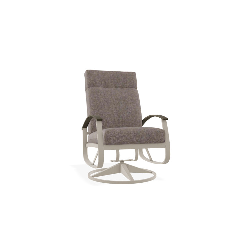 Belle Isle Outdoor Rocker Chair, Blend Indigo, Beachwood P40, Textured Snow
