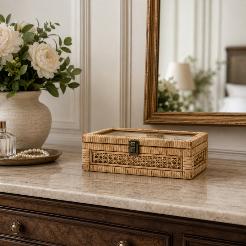 Bayou Breeze Rattan Decorative Bin
