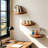Solid Wood Floating Wall Shelves Set  - Half Round Design For Stylish Home Decor - Perfect For Displaying Photos, Plants, And Collectibles In Living Room, Bathroom, Bedroom, Or Office-724957835
