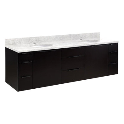 72" Dita Double Bathroom Vanity Set with Oval Undermount Sinks