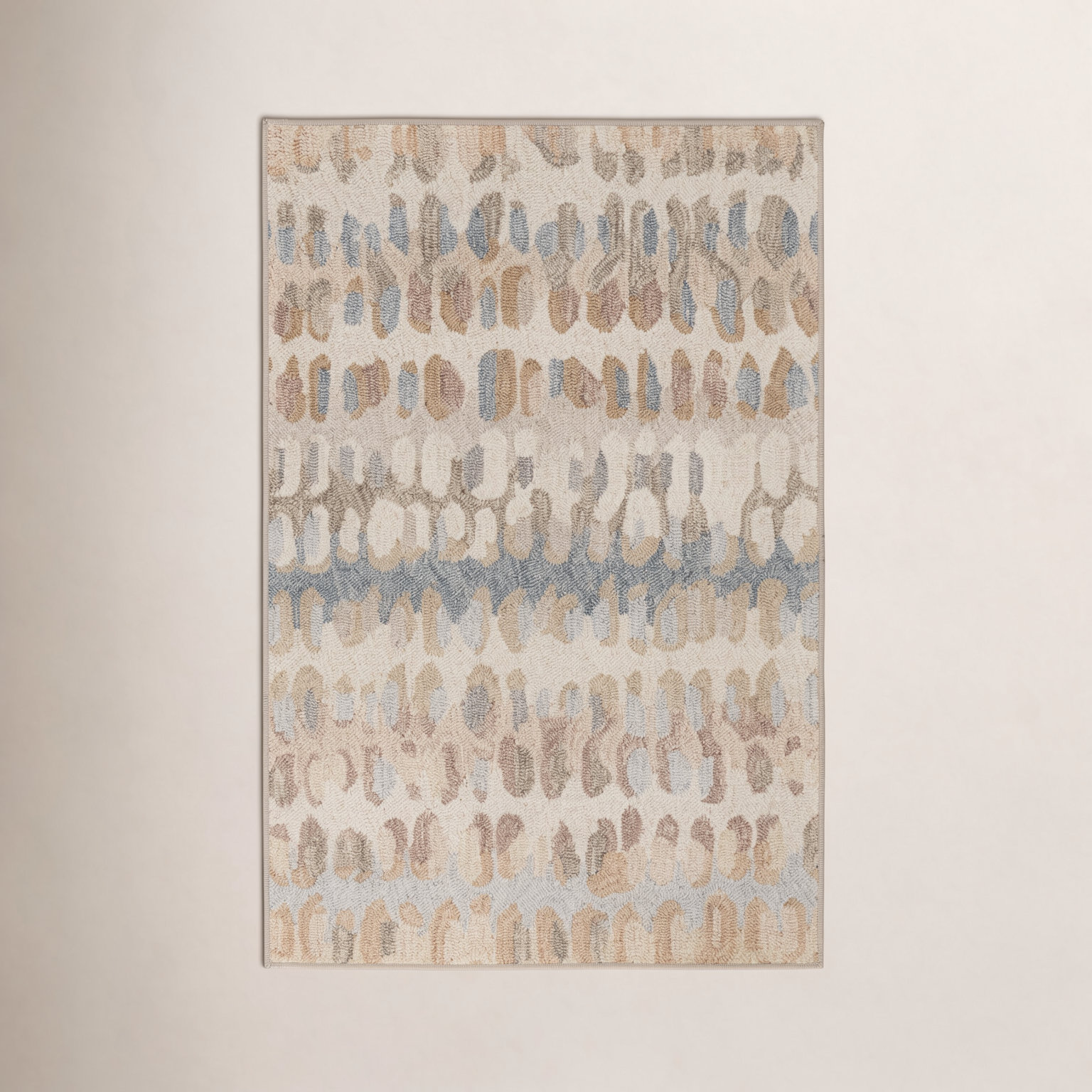 Paint Chip Natural Machine Printed Washable Rug, Rectangle 3' x 5'