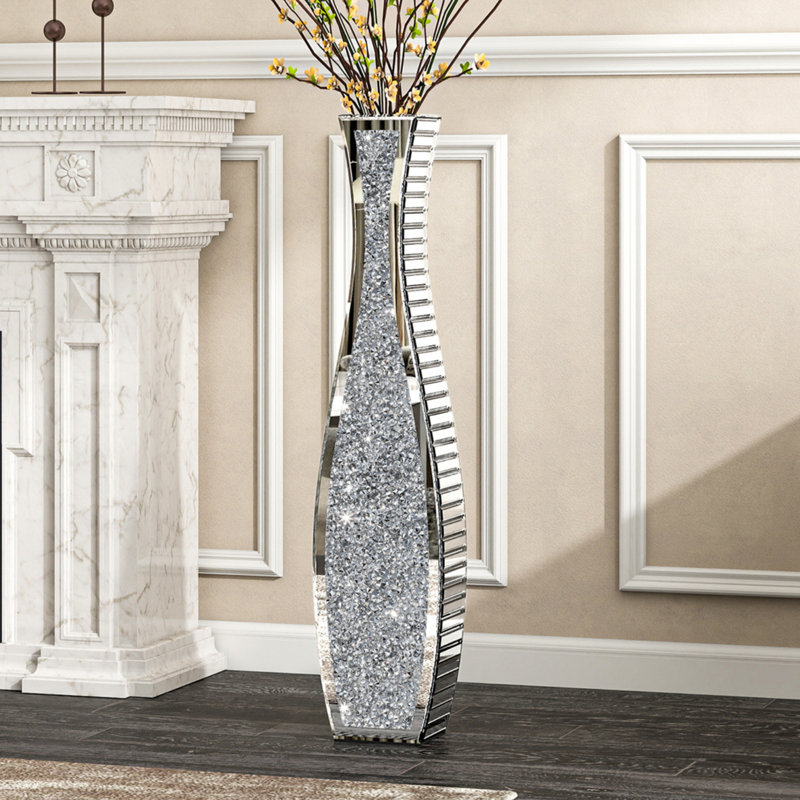 Azeria Glass Flower Tall Vase Crystal Room Decor