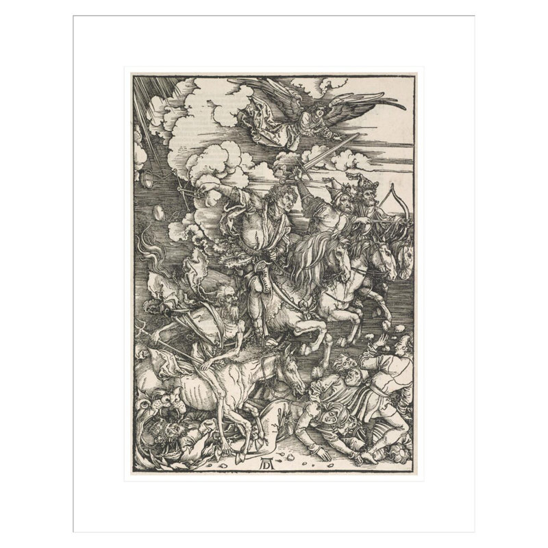 Les quatre cavaliers de l'Apocalypse de Saint-Jean par Albrecht Dürer, impression giclée sur cadre, 21.75" H x 17.16" W