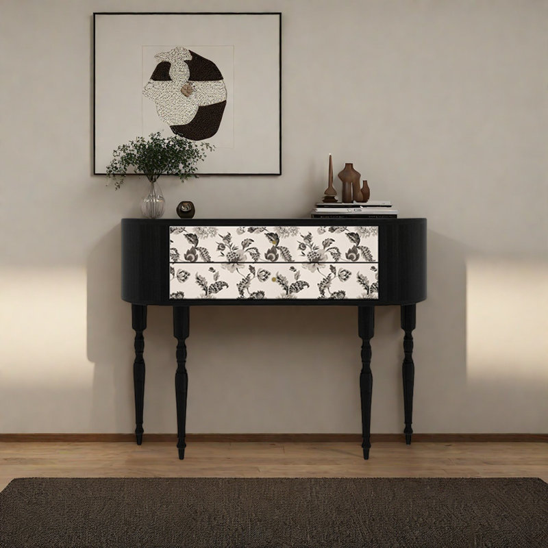 Console rétro élégante avec 2 tiroirs, H 35,43 po x l 47,24 po x P 11,81 po