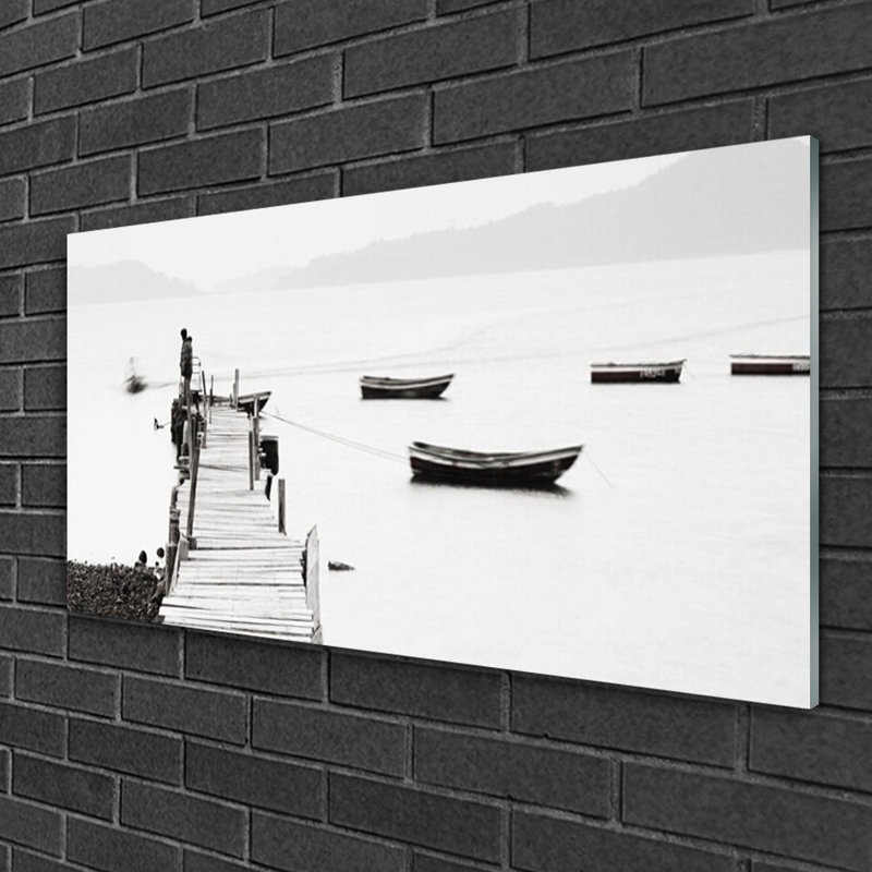Architecture Bridge Boats - No Frame Print on Glass