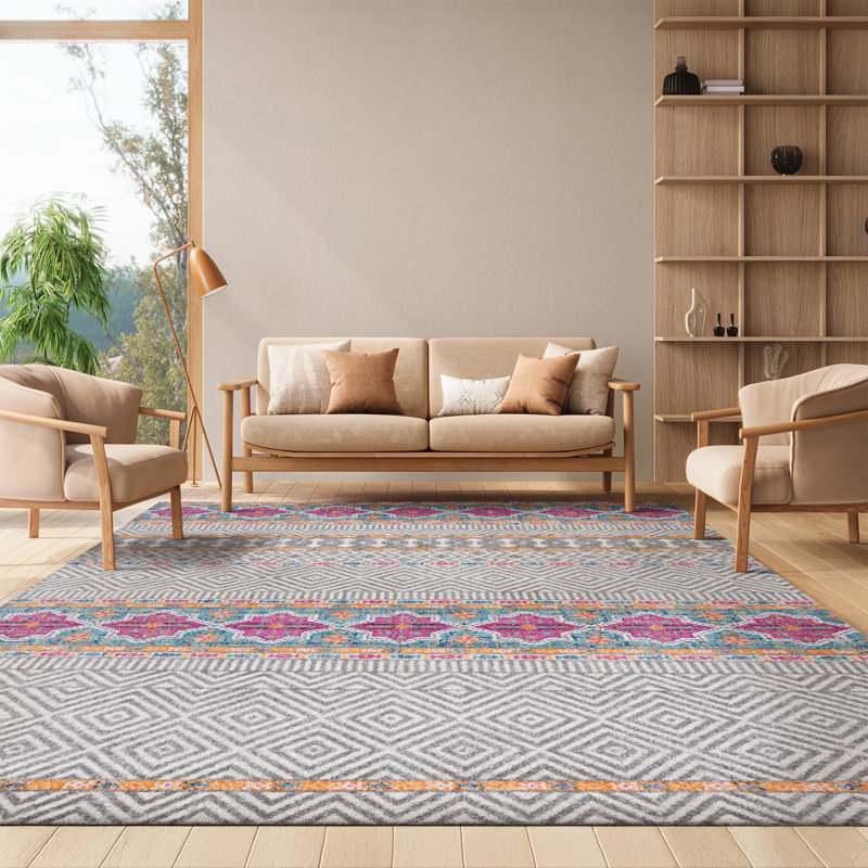 Tapis gris / ivoire Felty 614, Rectangle 8 pi x 10 pi