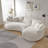 125" Curved Boucle Sectional Sofa With Chaise And 7 Pillows-1024174255-1024174244