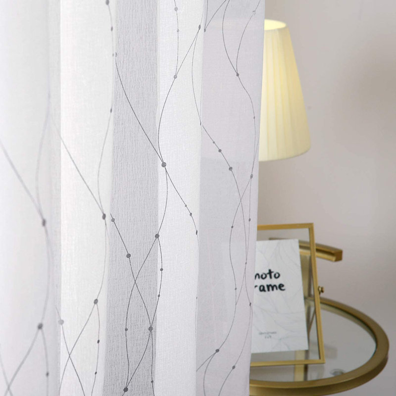 Rideau en polyester, L 52 po x L 54 po, Argent