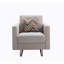 Fauteuil l 33,5 po en tissu de lin beige avec pieds en métal, poches latérales et coussin