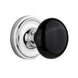Classic Rosette with Black Porcelain Door Knob