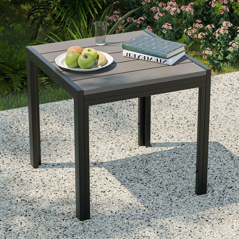 Table d'appoint de patio, ensembles de conversation toutes saisons pour chambre, chevet, porche, Gris