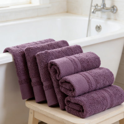 Luxury 100% Cotton Hand Towels, Set of 6 -  Soft, Highly Absorbent, Quick Dry Spa Towels for Bath, Gym & Kitchen (16x29 Inches)