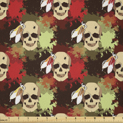 Cymande Skull with Feathers Tribe Fabric