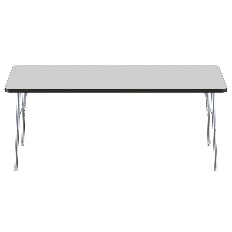 Table rectangulaire d'activité rectangulaire avec pieds réglables, Roulement pivotant standard, 30" x 72", Black