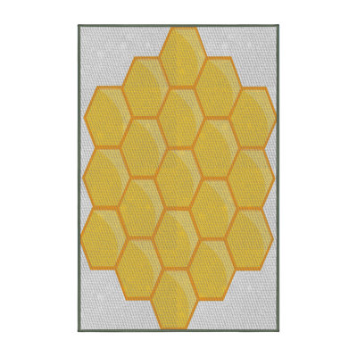 Tapis jaune/gris à motifs Nordmeyer
