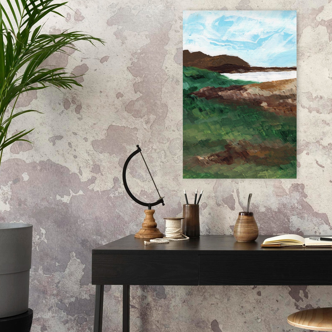Grassy Ocean Vista Peaceful Serene Tranquil Coastal Wall Art Print