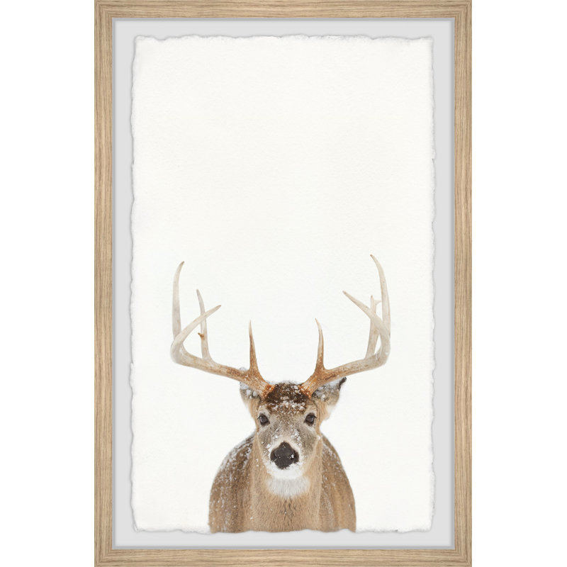 «Winter Deer», reproduction encadrée, H 12 po x l 8 po x P 1,5 po