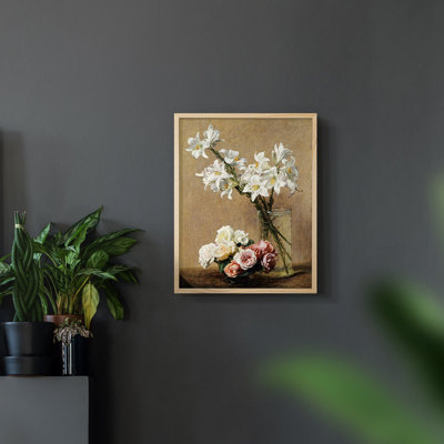 Motif floral rétro - imprimé encadré