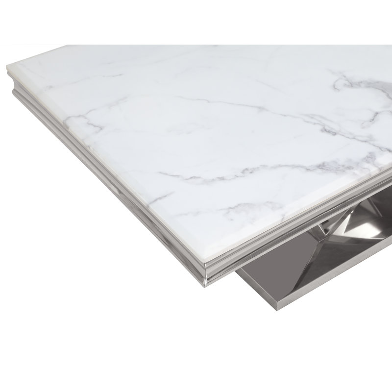 Console en marbre Yulianna, Argent