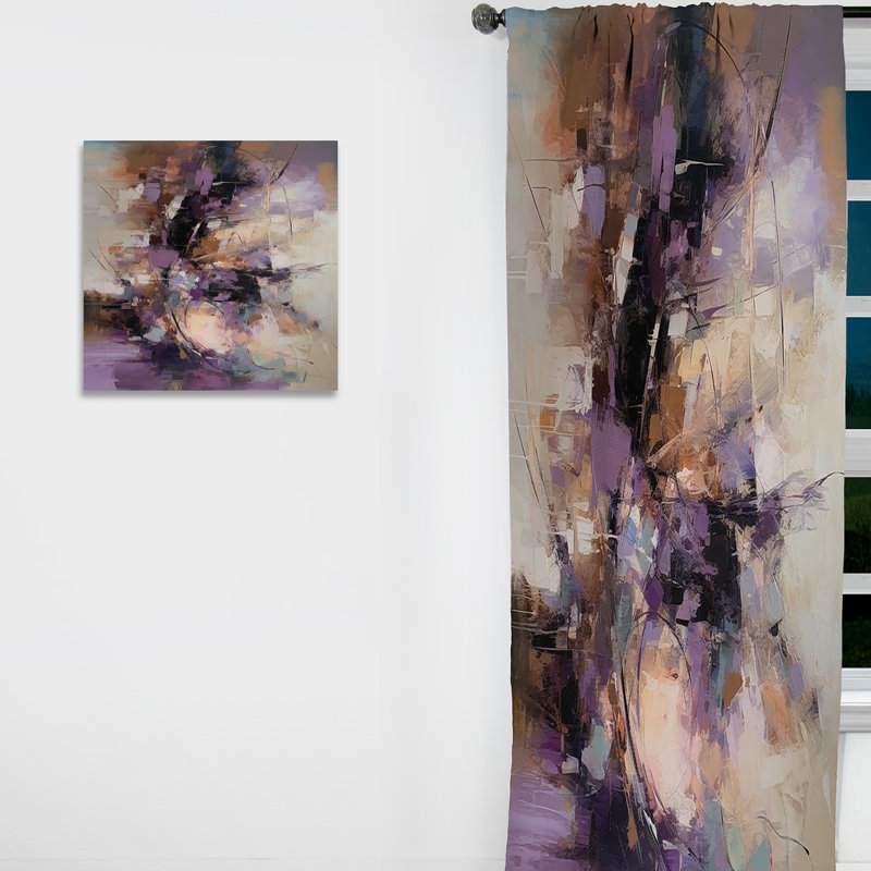 Enchantement de minimalisme mauve - Rideau en velours moderne - obscurcissant - 1 panneau, L 52 po x L 63 po