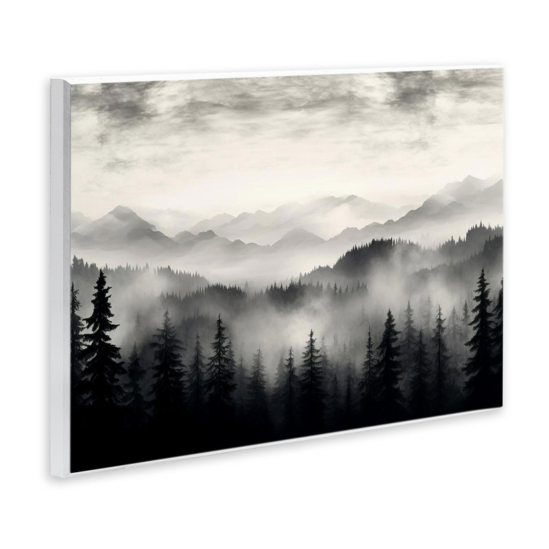  Art mural noir et blanc avec montagnes dégradées par LSR Design Studio, H 10 po x l 15 po