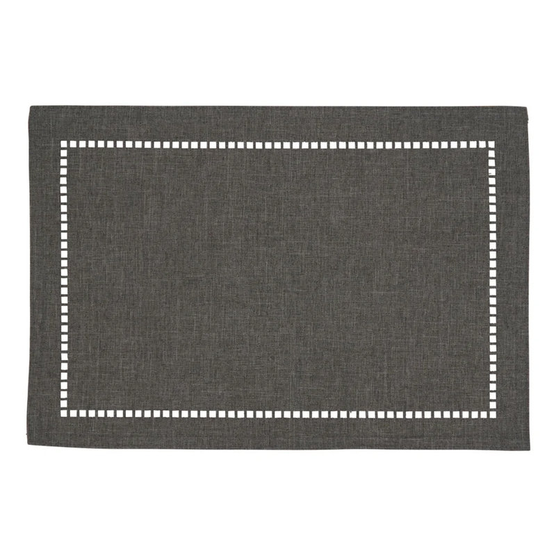 Leiker Polyester Rectangle Placemat, Charcoal
