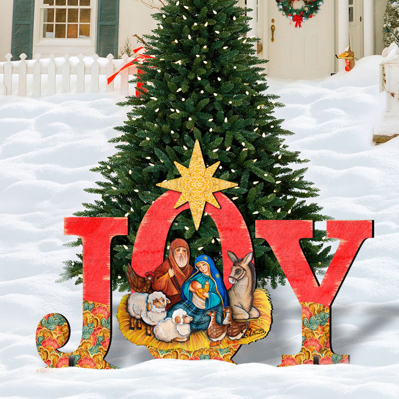 Joy Nativity Yard Lawn Art