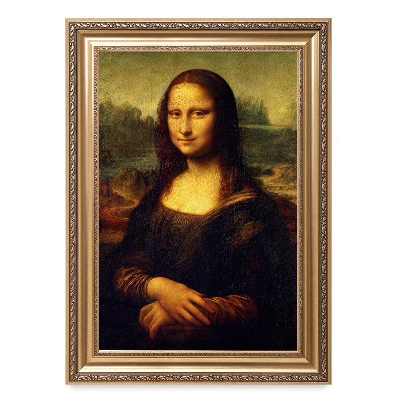 «Mona Lisa» par Leonardo da Vinci, reproduction sur toile, Cadre bronze, H 24 po x l 16 po x P 1,5 po