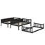 Lit superposé simple en bois d'hévéa à triple couche et équipé d'échelles et de barrières de sécurité-329638474