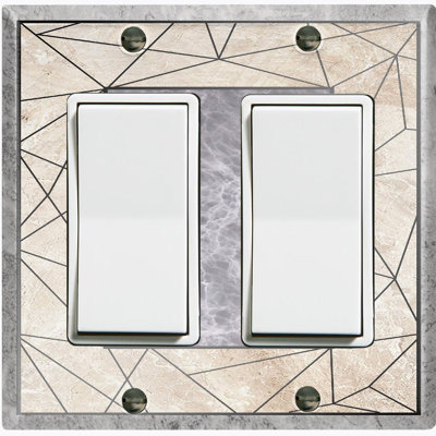Geometric Abstract Shapes Gray Nature Themed 2 - Gang Rocker Standard Wall Plate