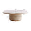 Table basse de luxe en pierre frittée blanche, table centrale avec base dorée