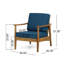 Ensemble de conversation d'extérieur en bois de teck brun Willowbrook 4 pièces avec coussins sarcelle foncé